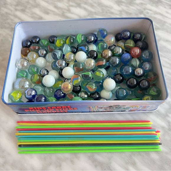 Other - Vintage Marbles Set with Tin Box